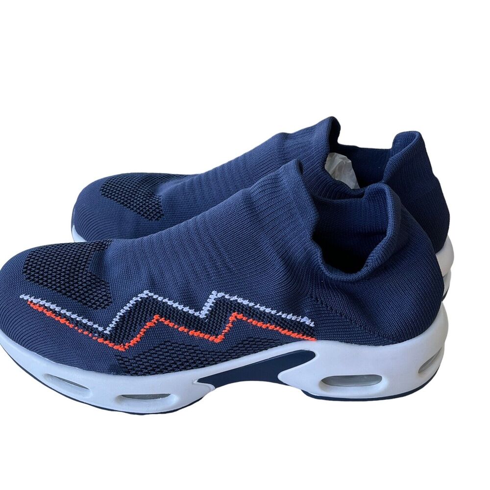 DYKHMILY Steel Toe Shoes Women SZ 11 42 UK8 Blue Slip On Sock Upper Air Cushion